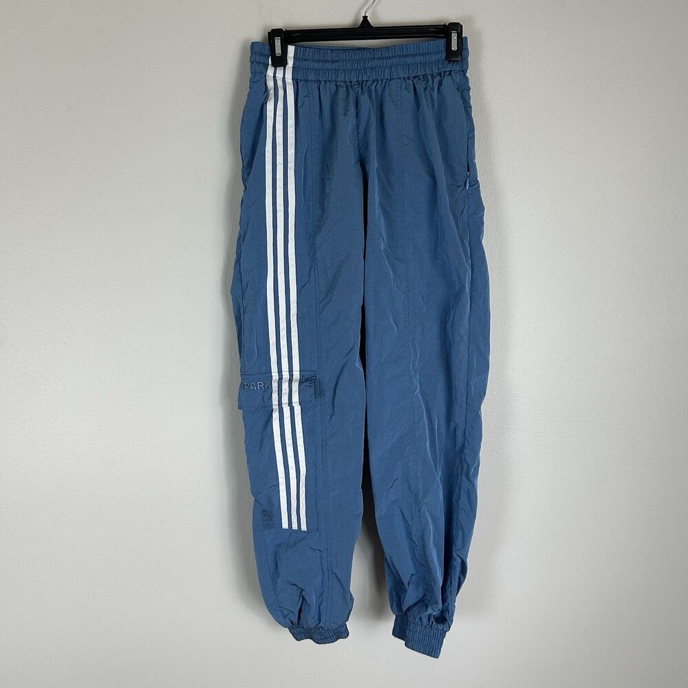Adidas x Ivy Park Light Blue Nylon Track Pants Unisex Gym Casual Size XS